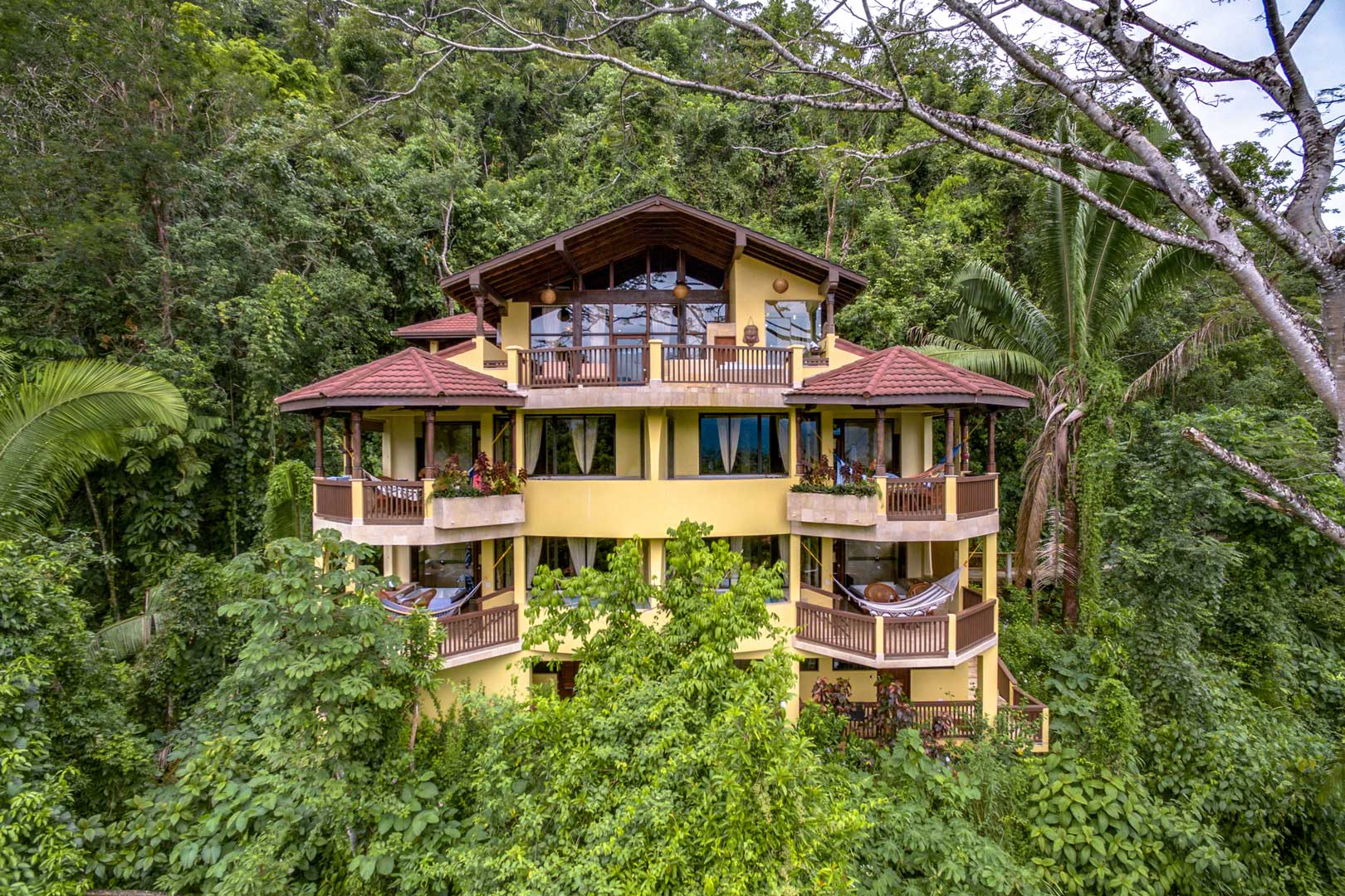Belize jungle lodge accommodation surrounded by lush rainforest